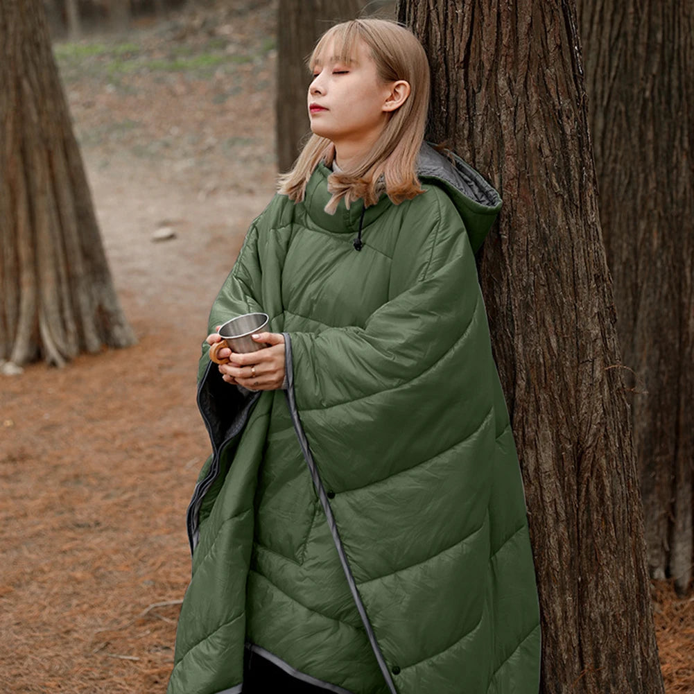 portable sleeping bag poncho for winter
