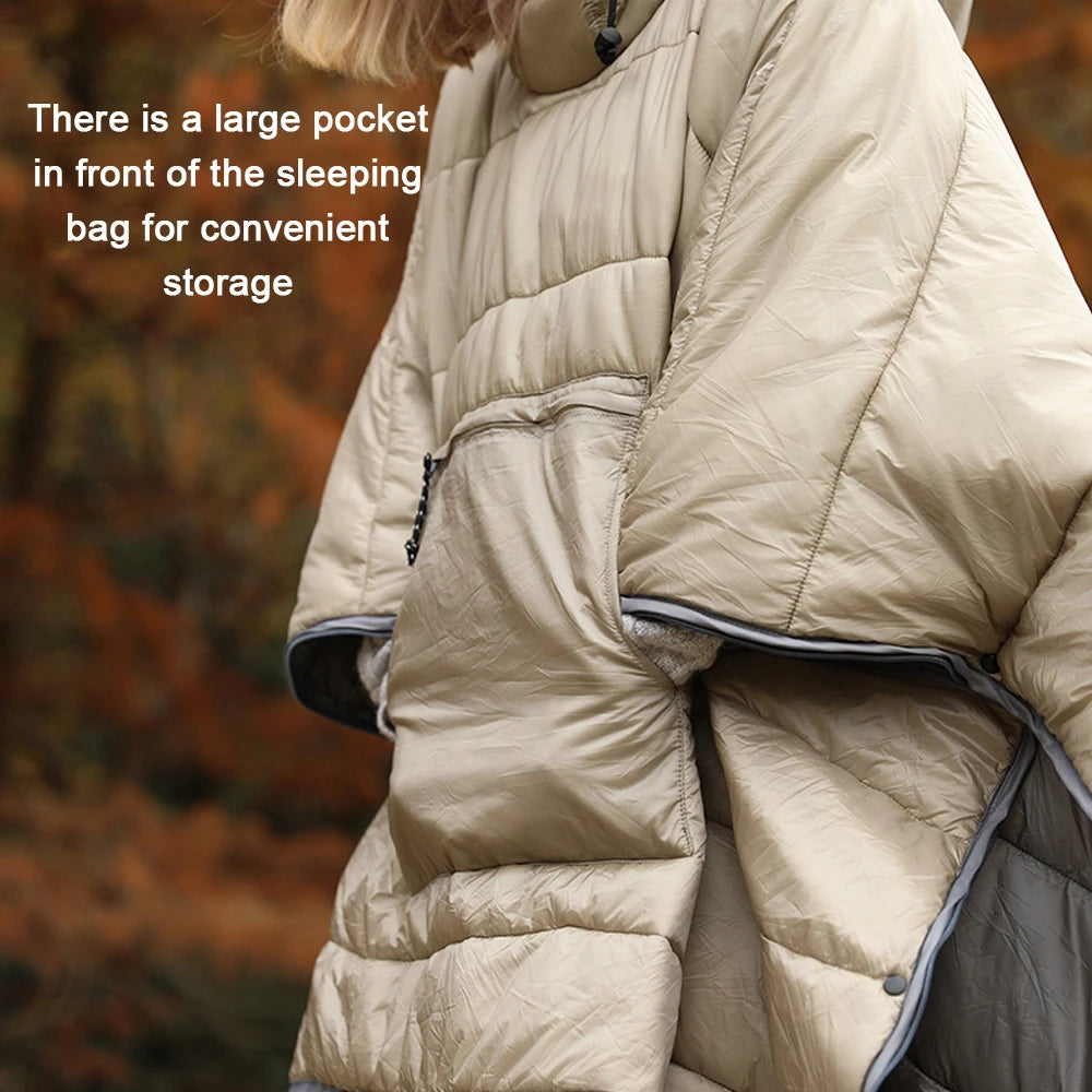 portable sleeping bag poncho for winter